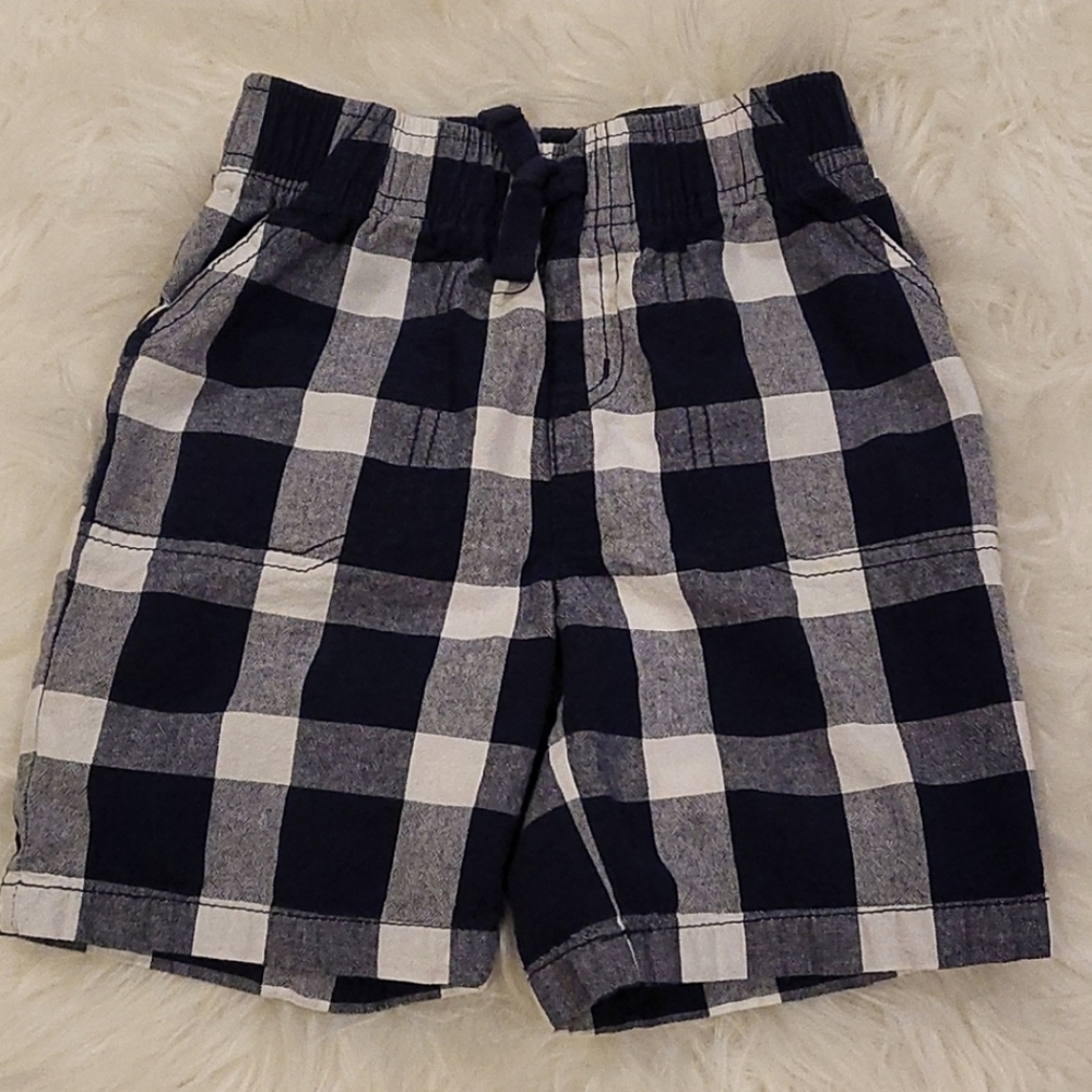 Jumping Beans boys size 4T checkered navy/white shorts